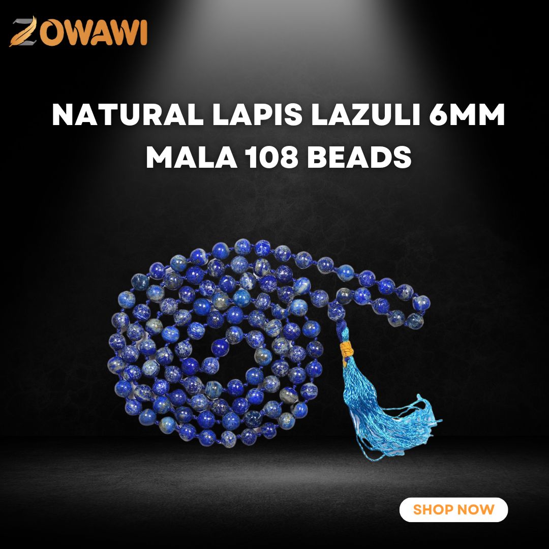Natural Lapis Lazuli 6mm Mala 108 Beads