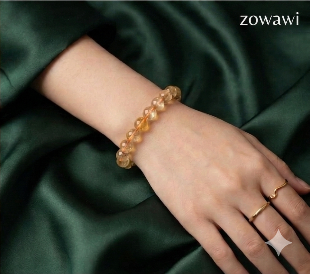 Natural Citrine Bracelet 8mm Beads Size