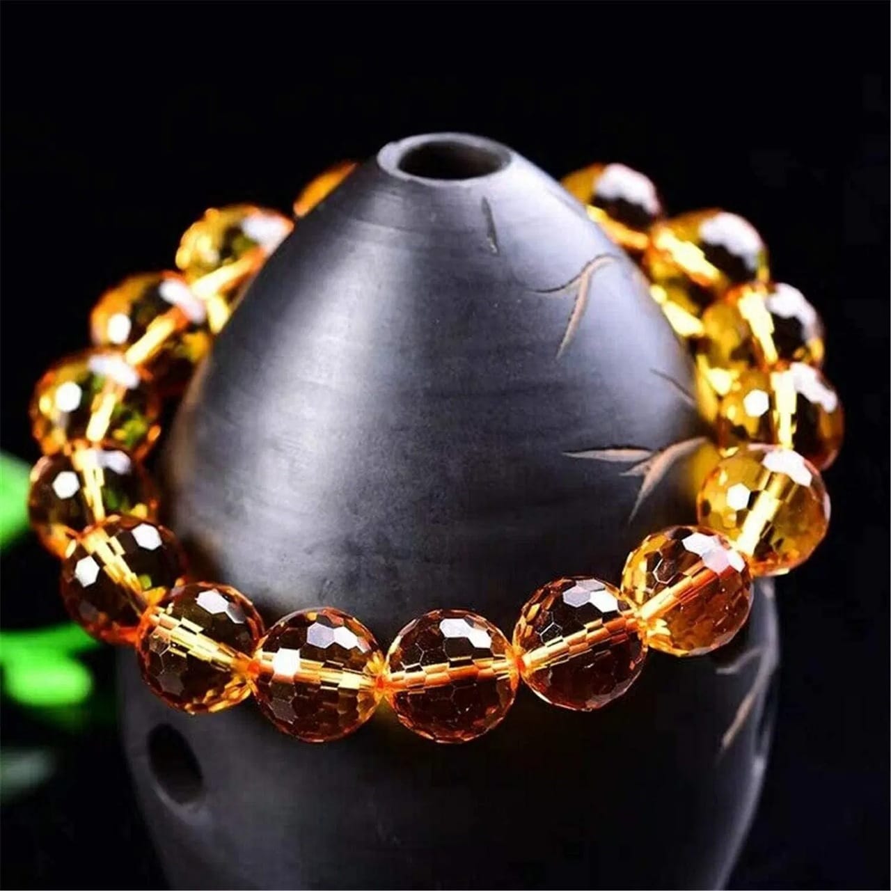 Natural Faceted Citrine Premium Quality Unisex Bracelet