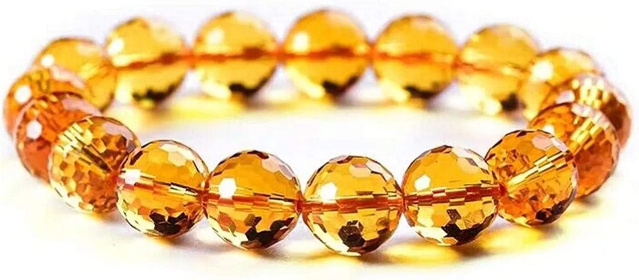 Natural Faceted Citrine Premium Quality Unisex Bracelet