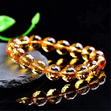 Natural Faceted Citrine Premium Quality Unisex Bracelet