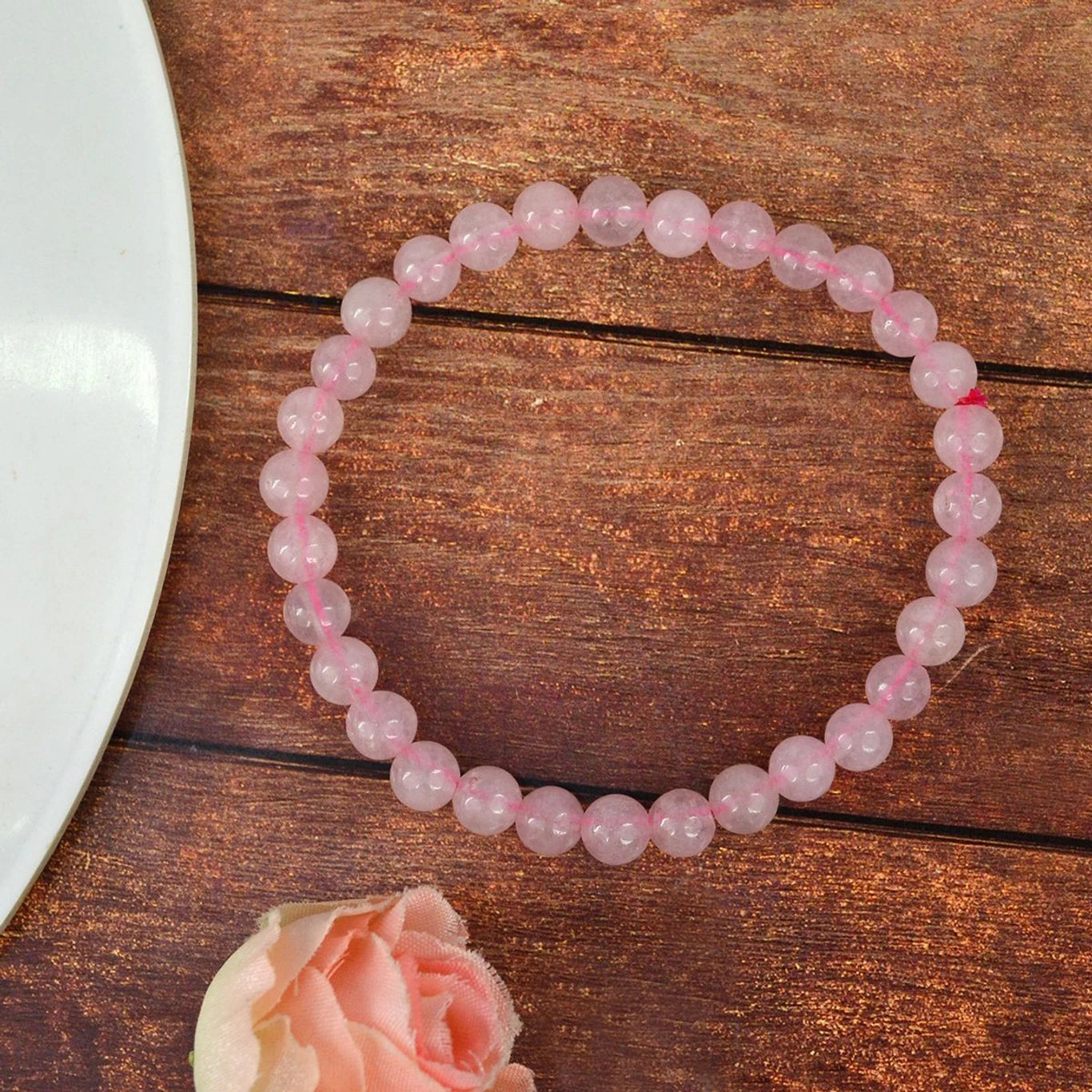 Natural Rose Quartz Bracelet 4mm Size To 12mm Beads Size