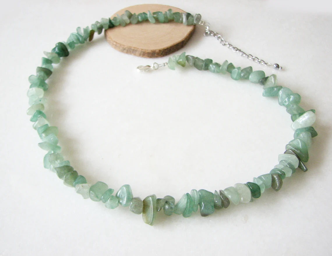 Green Aventurine Chips Necklace