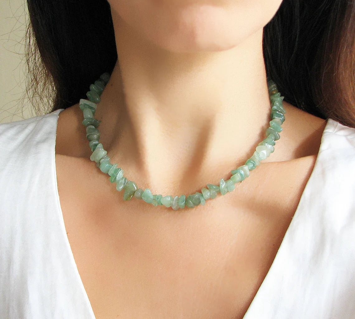 Green Aventurine Chips Necklace