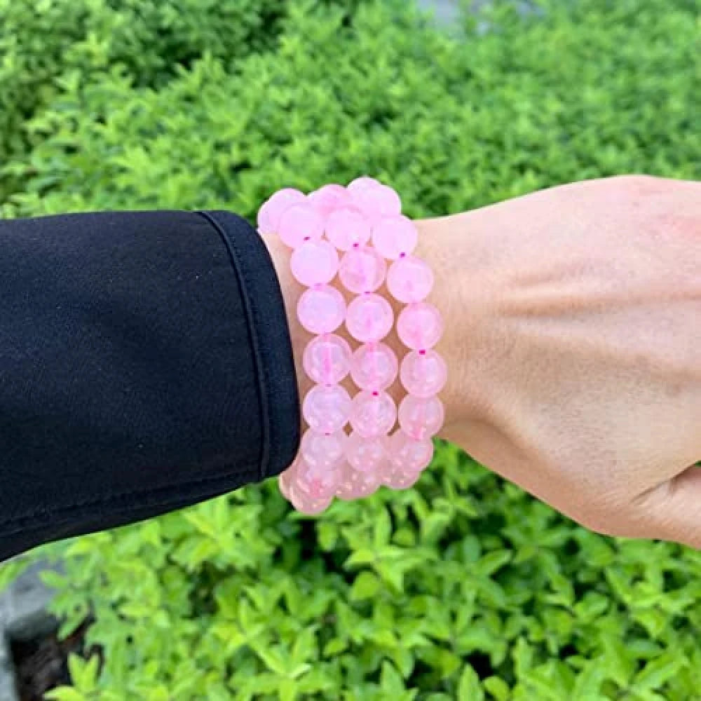 Natural Rose Quartz Bracelet 4mm Size To 12mm Beads Size