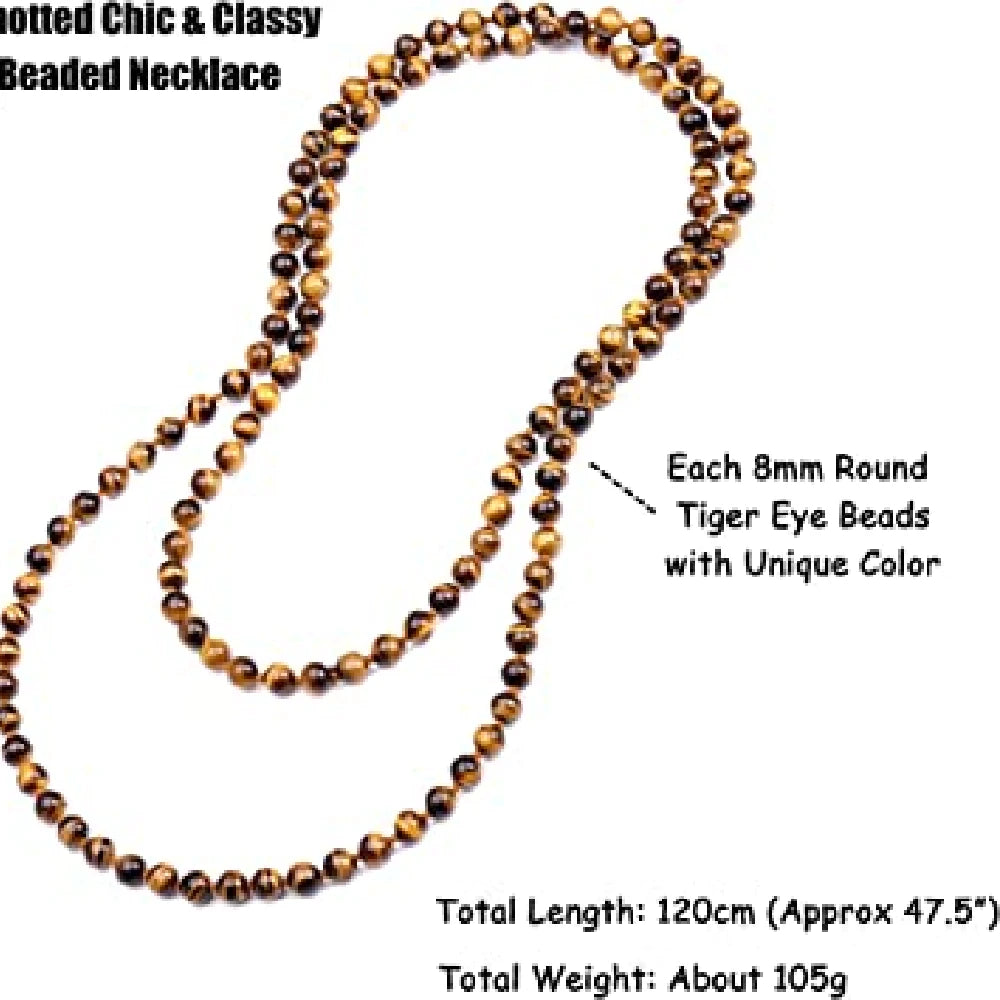 Natural Tiger's Eye Beads Endless Necklace