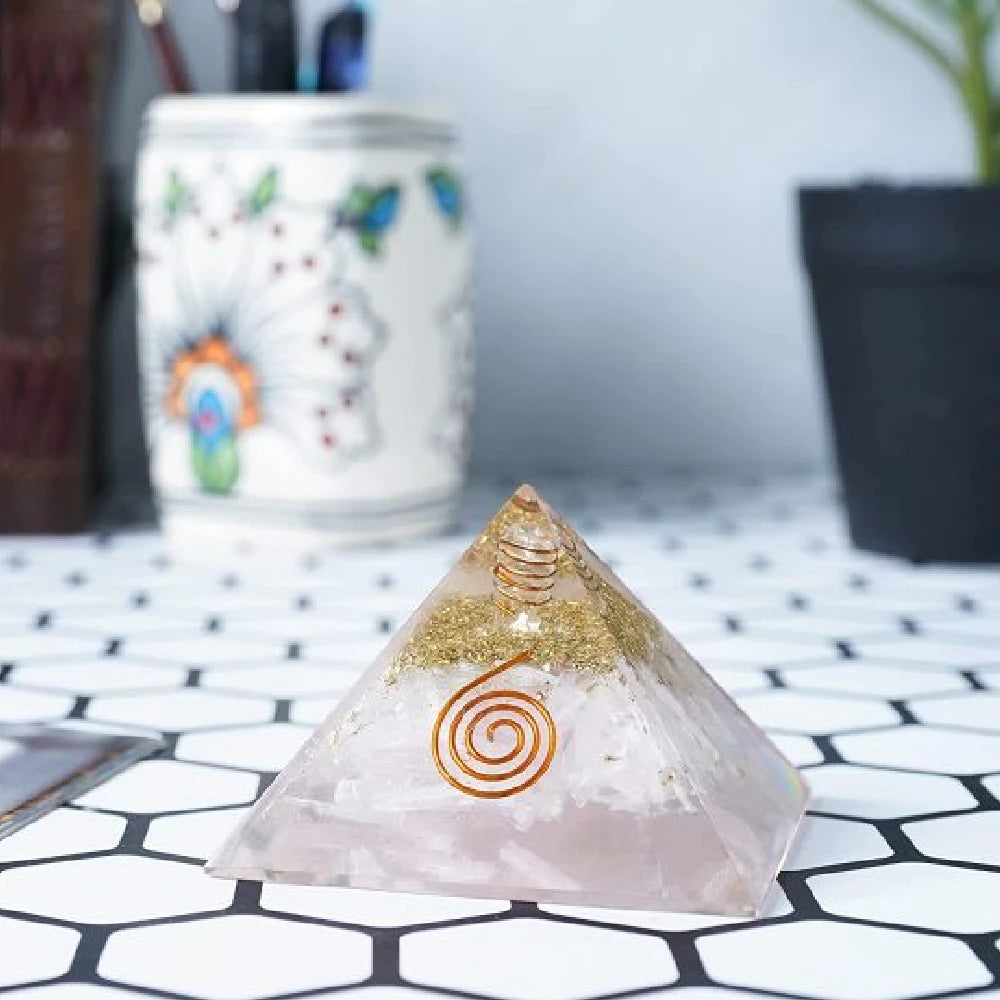 Natural Selenite Orgone Pyramid