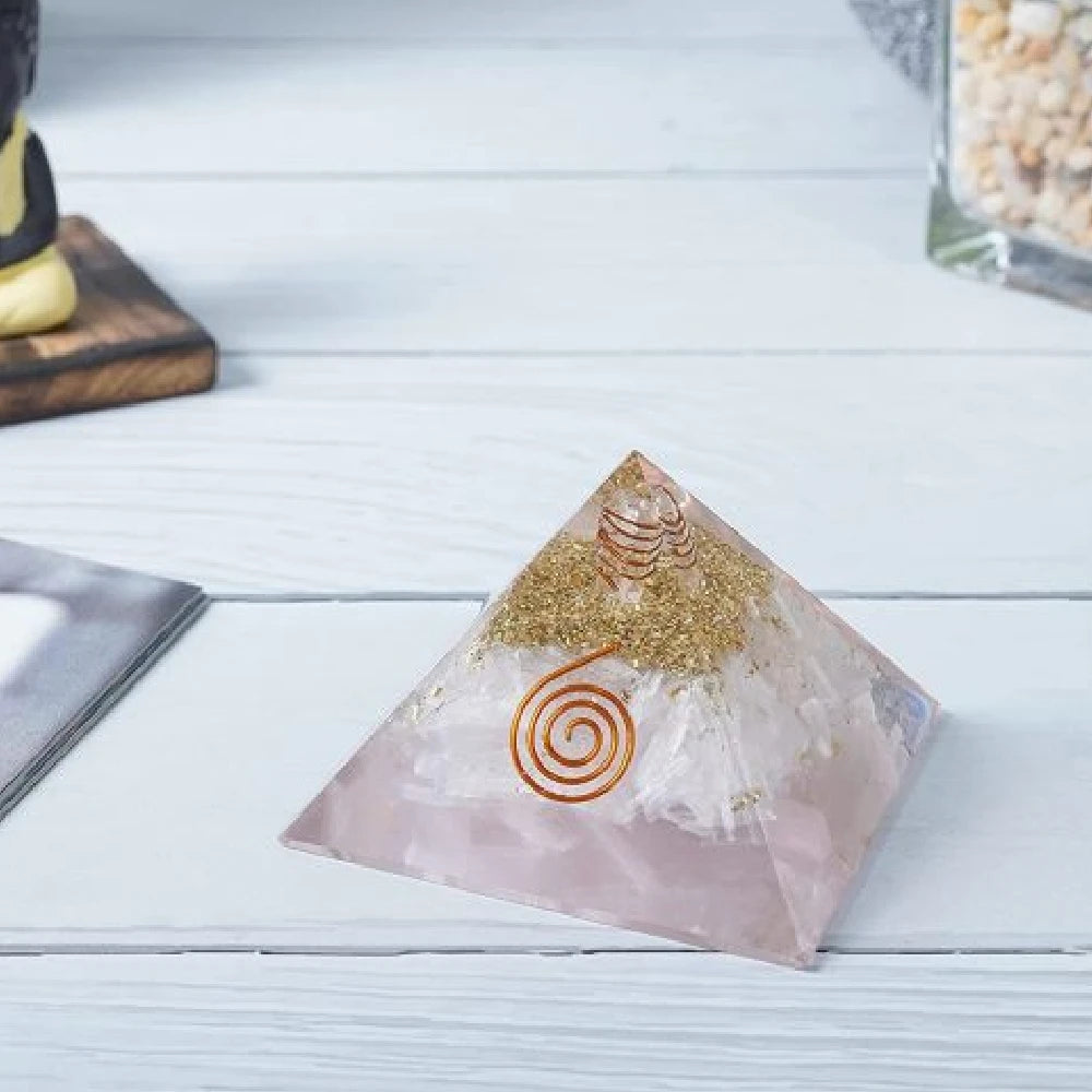 Natural Selenite Orgone Pyramid