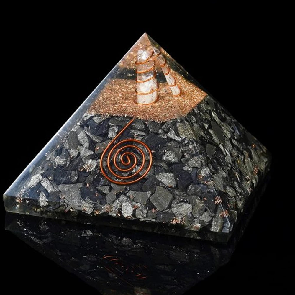 Natural Golden Pyrite Orgonite Pyramid