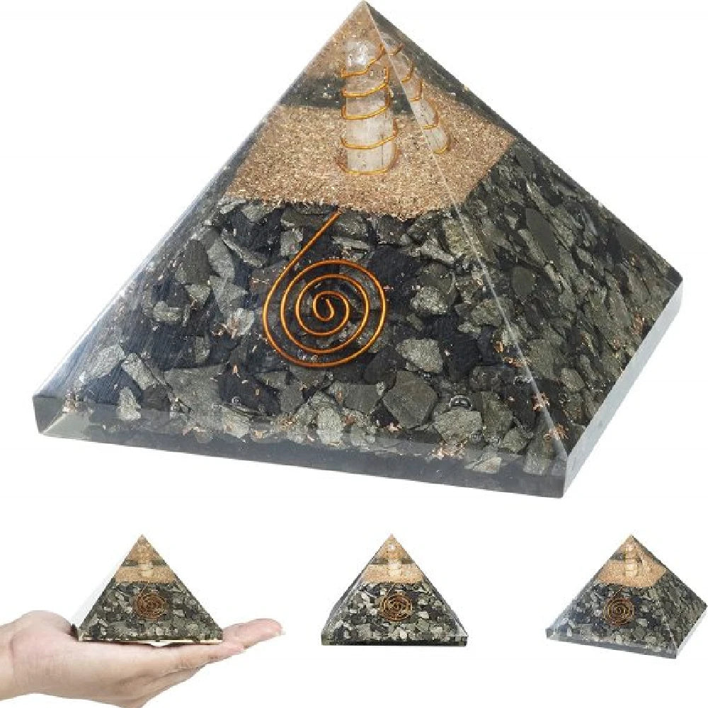 Natural Golden Pyrite Orgonite Pyramid