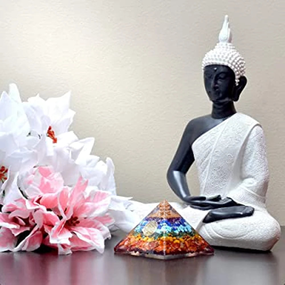 7 Chakra Pyramid Copper Flower of Life