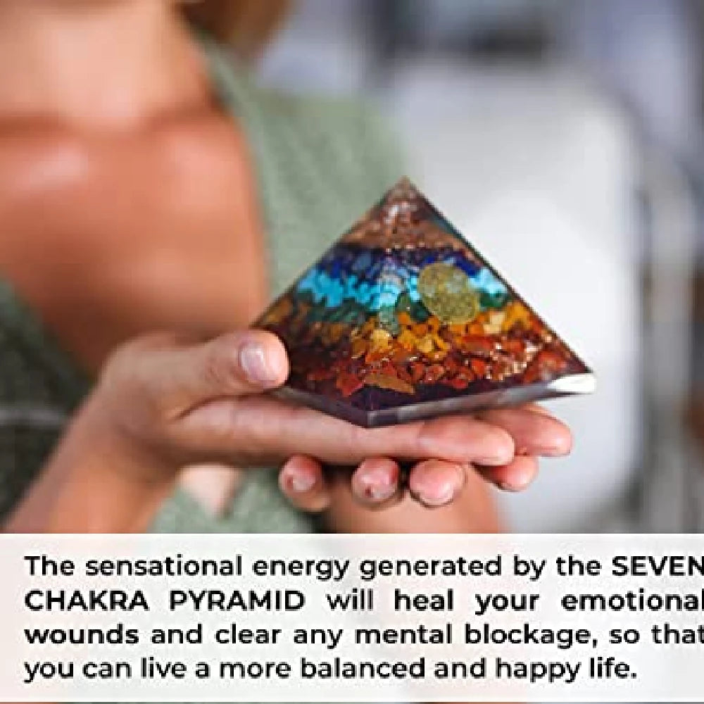 7 Chakra Pyramid Copper Flower of Life