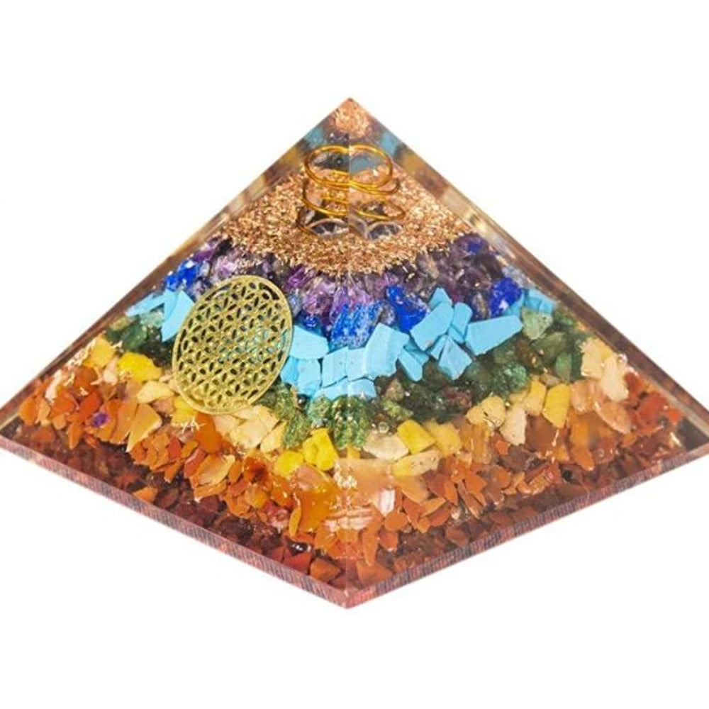 7 Chakra Pyramid Copper Flower of Life