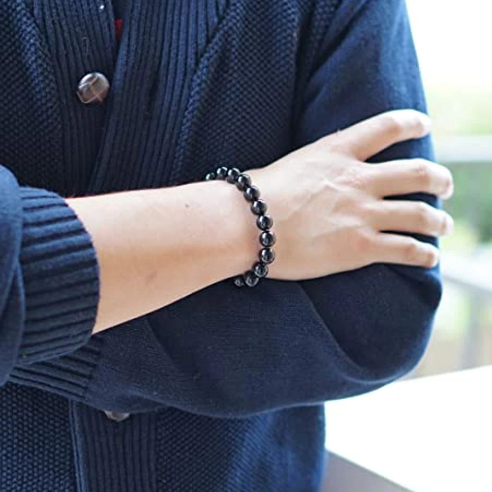 Natural Black Agate 10mm Bracelet