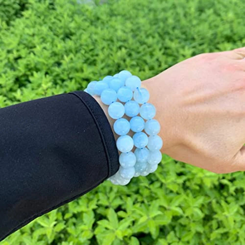 Natural Aquamarine 10mm Bracelet