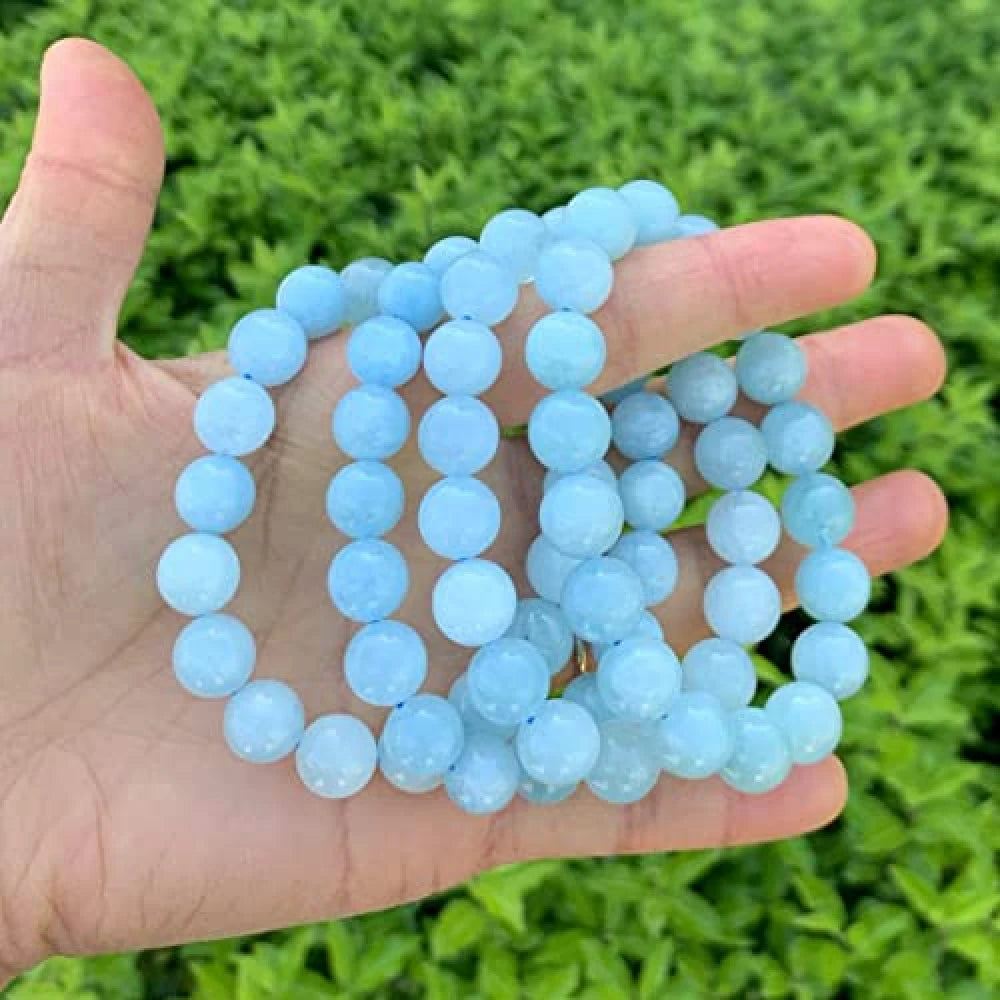 Natural Aquamarine 10mm Bracelet