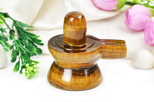Natural Tiger Eye Shivling For Pooja , Weight 500ct