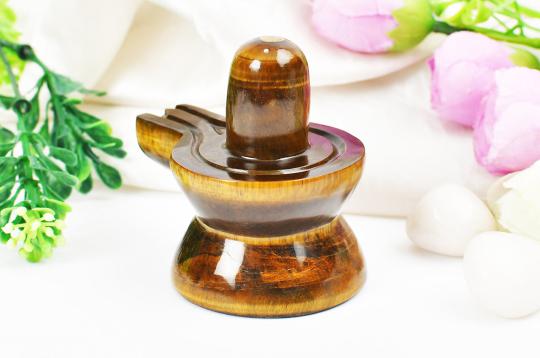 Natural Tiger Eye Shivling For Pooja , Weight 500ct